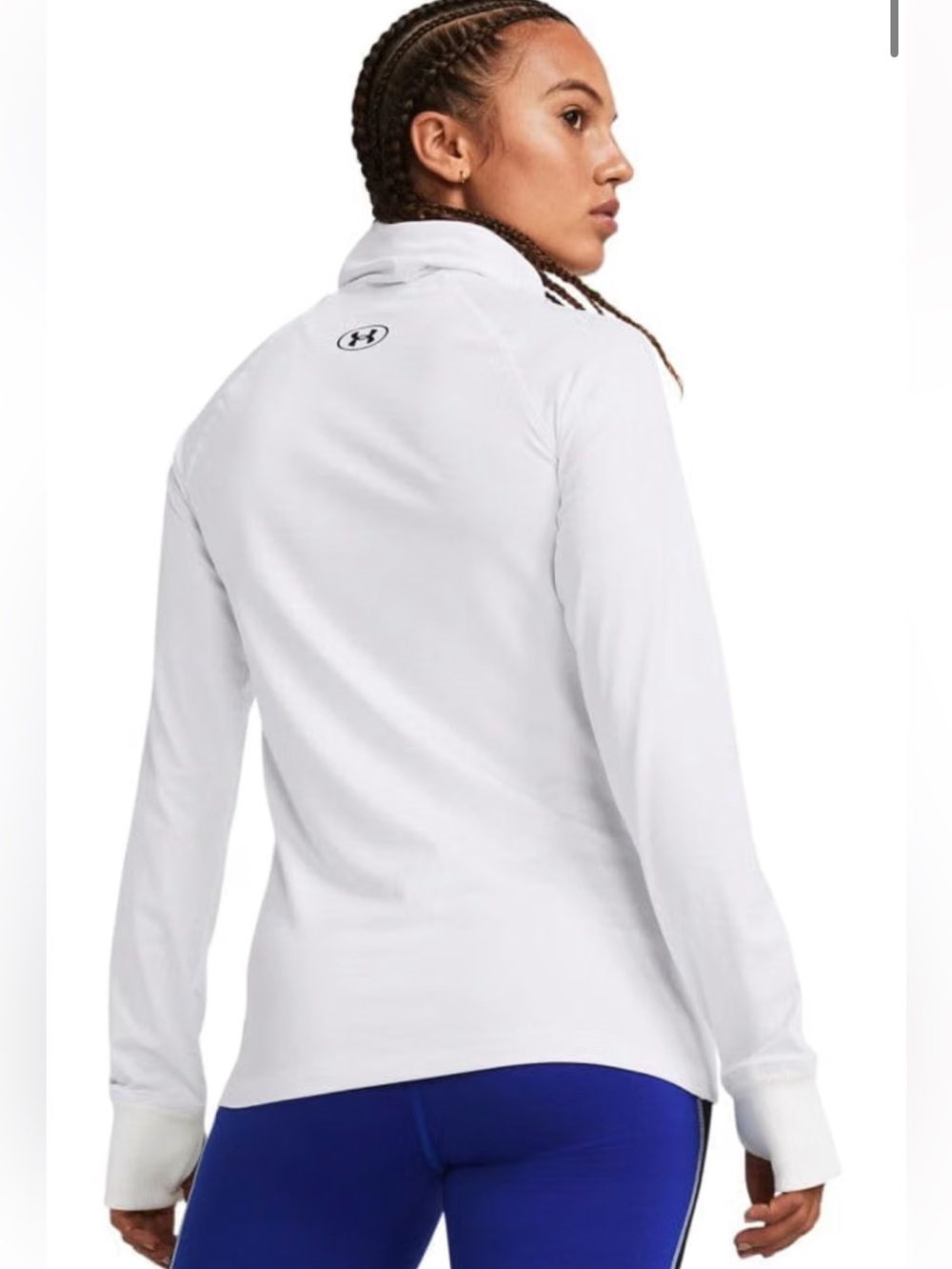 BRAND NEW women under armour coldgear infrared funnel long sleeve white top L - Picture 2 of 9